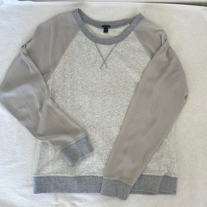 J Crew vintage sweatshirt with chiffon sleeves